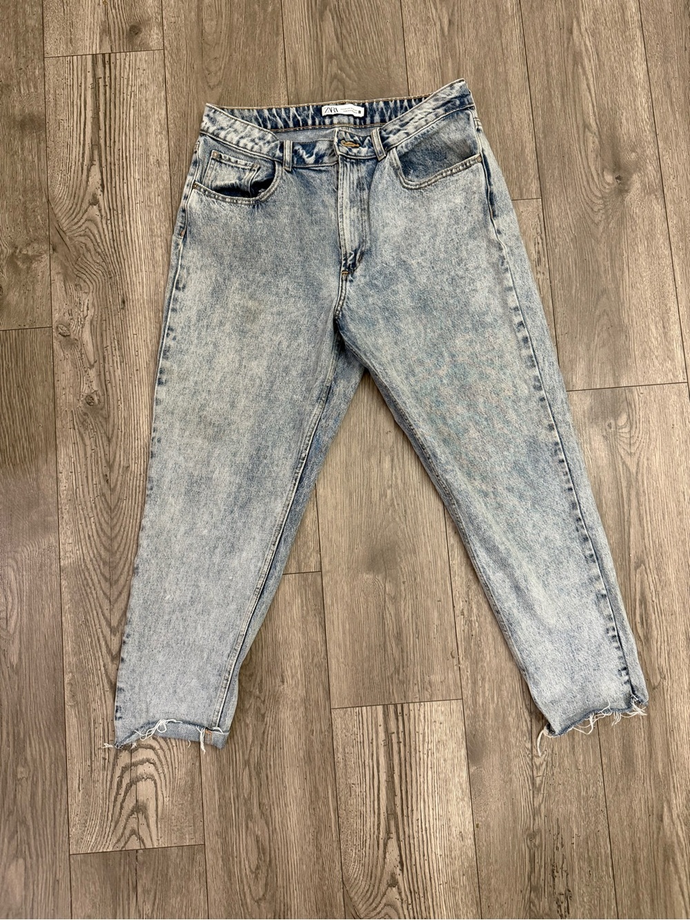 Zara Acid Wash 90’s Style Straight Leg Women’s 12 Denim Pants Jeans